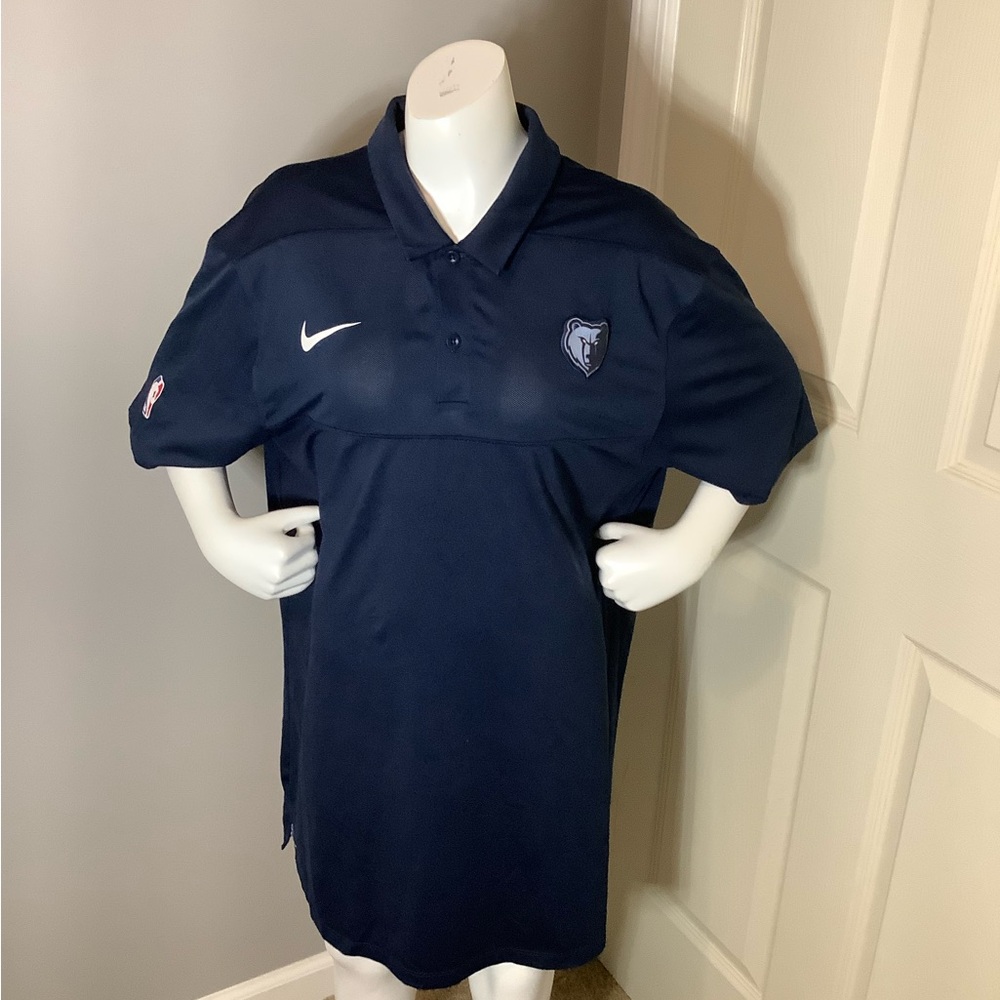 Nike DRI-FIT Memphis Grizzlies NBA Performance Polo Navy Blue Men's Size Large